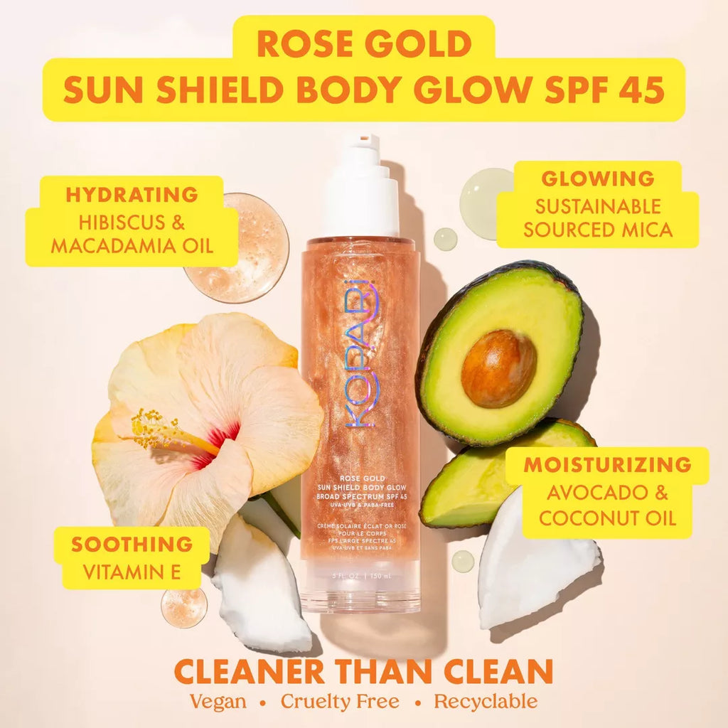 Rose Gold Sun Shield Body Glow Sunscreen SPF 45